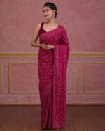 Women Embroidered Saree with Blouse Piece